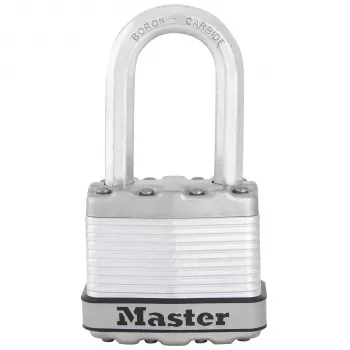 Cadenas laminé Master Lock M1EURDLFCC avec protection anticorrosion, anse en carbure de bore, diamètre 8 mm, largeur du corps 48 mm, à clé différent, 2 clés, résistant aux intempéries, niveau de sécurité 8/10