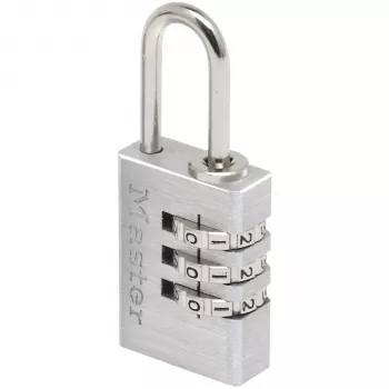 Cadenas à combinaison Master Lock 7620EURDCC, corps en aluminium, anse en acier trempé, 4 chiffres réinitialisable, largeur du corps 50 mm, diamètre de l'anse 8 mm, argent/gris