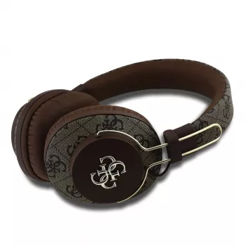 Casque Bluetooth sans fil GUESS 4G Metal Logo marron GUBHS72P4FC4MW