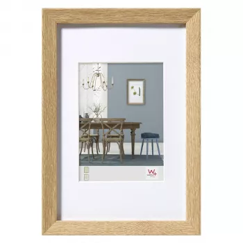 Cadre photo en bois Walther Fiorito Light Oak 30x40 avec passe-partout EF040E