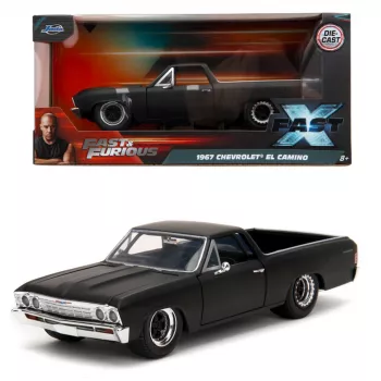 Jada Fast & Furious Chevrolet El Camino 1967 1:24 Voiture miniature en métal moulé (argent)