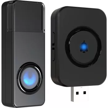 REV Ritter REV Orchestra Récepteur de carillon sans fil pour prise USB, portée 100 m, noir