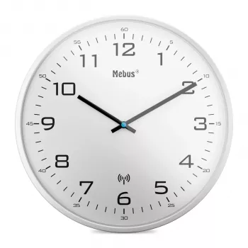 MEBUS 13080 Horloge murale radio-pilotée, blanc, 30 cm