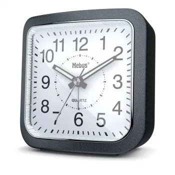 MEBUS 56987 Réveil à quartz gris foncé