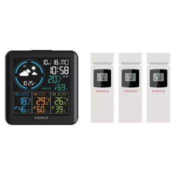 KIENZLE Station météo radio-pilotée DCF avec 3 capteurs extérieurs (15004)