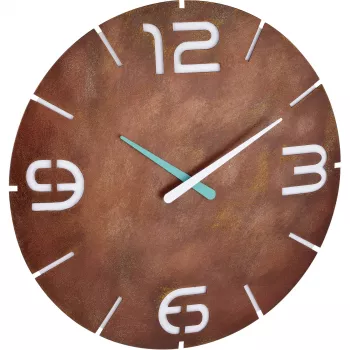 Horloge murale radio-pilotée TFA Contour 35 cm rouille/blanc