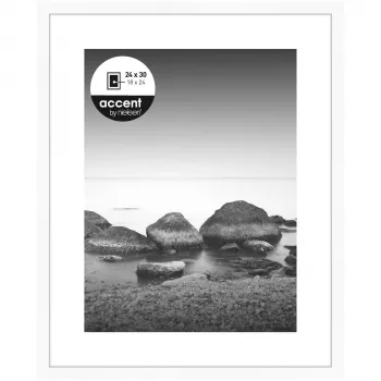 Cadre photo NIELSEN DESIGN Aura blanc 24x30 cm bois avec passe-partout 1122001