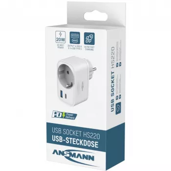 Chargeur USB ANSMANN HS220 20W USB-C Power Delivery 3.0 blanc