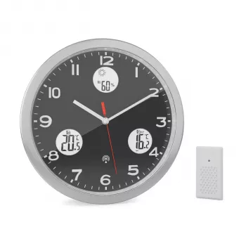 MEBUS 13149 horloge murale radio-pilotée 30 cm aluminium mouvement silencieux