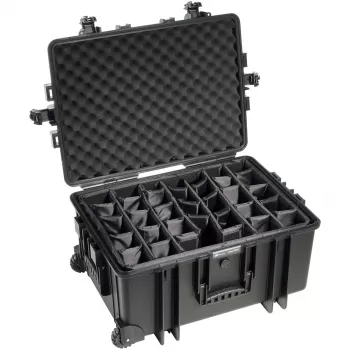 Valise de protection rigide B&W Outdoor Case Type 6800 avec système de séparation, noire