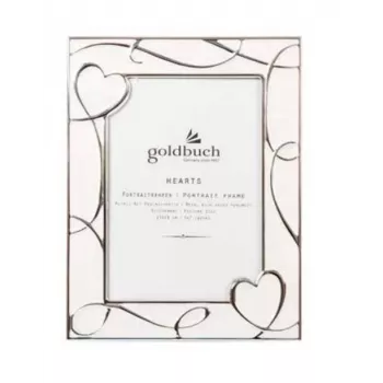 Goldbuch Hearts Cadre photo - Métal - Beige/Blanc - Pose sur table - 10x15 cm - Rectangulaire