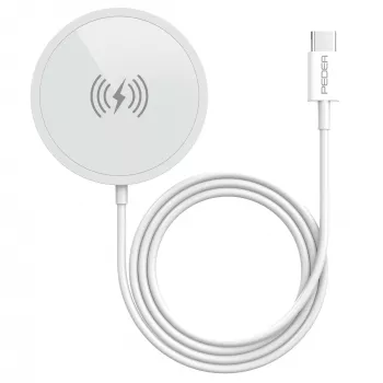 Chargeur sans fil magnétique PEDEA 15 W - USB-C, argent/blanc