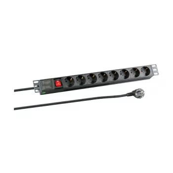 Multiprise EFB Electronics (montable en rack) - entrée CEE 7/7 - sorties : 8 x CEE 7/3