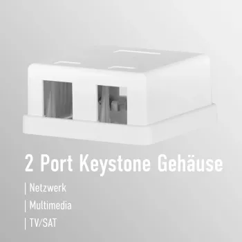 Boîtier de raccordement Keystone EFB Electronics, 2 ports, en saillie, blanc pur, boîtier vide