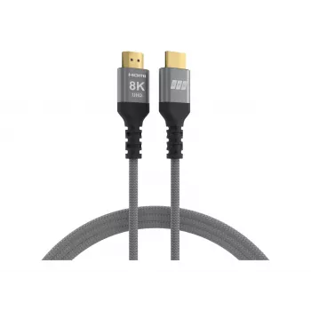 Câble HDMI 2.1 Ultra High-Speed EFB Elektronik 5 m 8K60Hz 48Gbit/s gris tressé