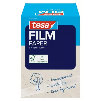 Ruban adhésif papier Tesa 8 rouleaux transparent inscriptible boîte pliante (59216-00000-00)