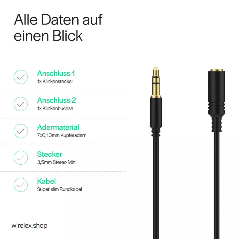 Câble jack audio ShiverPeaks mini flex