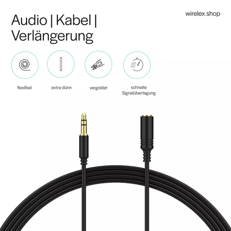 Câble jack audio ShiverPeaks mini flex