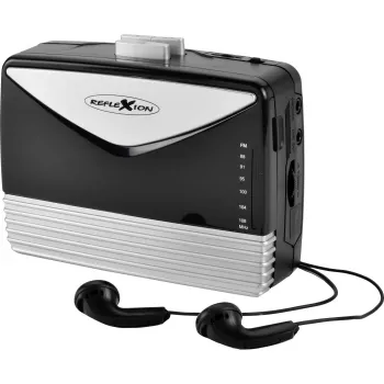 Radio DAB+ et FM REFLEXION WMR01BK avec Bluetooth, USB, AUX, sortie casque, écran LCD, double alarme, noire