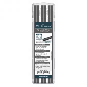 Mines de recharge Pica BIG DRY PICA-MARKER 2B noires, lot de 12, 150 mm
