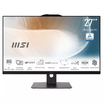 PC tout-en-un MSI Modern AM272P 1M-1427AT, 27 inch FHD IPS, Intel Core i5-14400, 16 Go RAM, 512 Go SSD, Windows 10 Pro