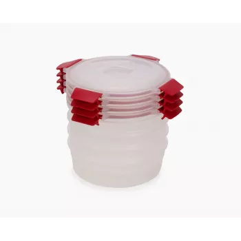Set de 4 boîtes alimentaires rondes Joseph Joseph Nest Lock rouges 1 L