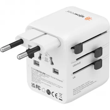Adaptateur de voyage Boompods World 20 W blanc