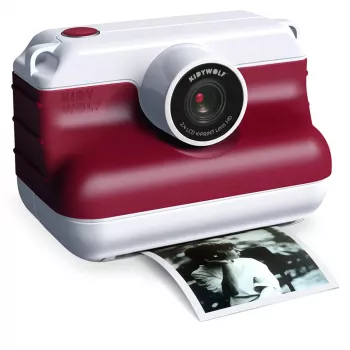 Appareil photo instantané KIDYWOLF avec fonction selfie rouge