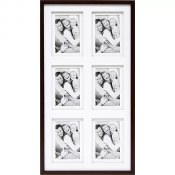 Cadre photo multiple Deknudt S65KQ6 6x10x15 bois galerie marron 10x15 cm portrait