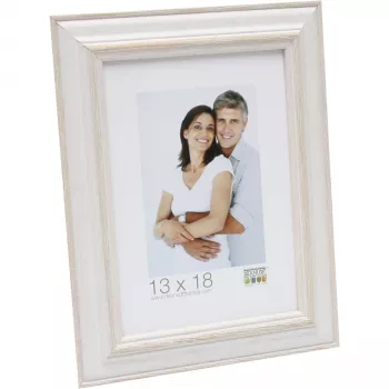Cadre photo Deknudt S221H1 bois 13x18 cm beige blanc