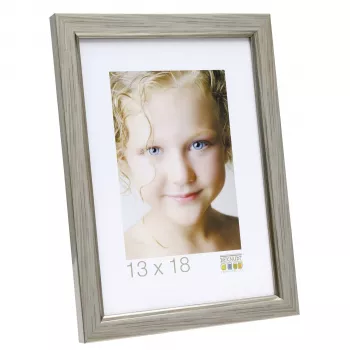 Cadre photo simple Deknudt S46AD1 13x18 cm argent plastique rectangulaire