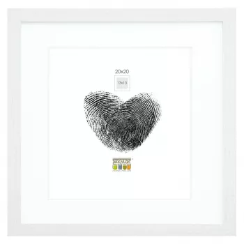 Deknudt S66KF1 P1 Cadre photo 20x20 en bois blanc avec passe-partout