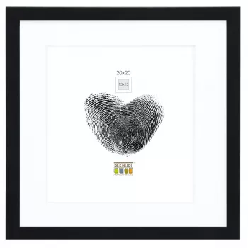Cadre photo Deknudt S66KF2 P1 20x20 bois noir avec passe-partout blanc
