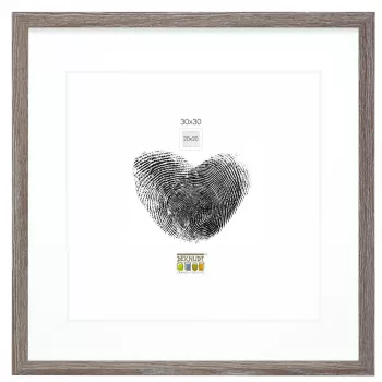Cadre photo Deknudt S66KH3 P1 30x30 bois gris avec passe-partout