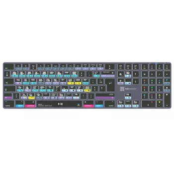 Clavier LogicKeyboard DaVinci Resolve 18 Titan FR (Mac) - disposition française AZERTY, rétroéclairé, USB filaire