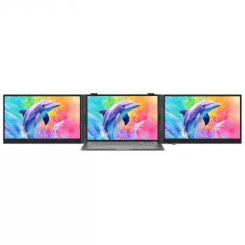 BLACKVIEW DCM8 Pro Moniteur IPS portable double 15,3 pouces, 2x Full HD, 60Hz, USB-C, Mini HDMI, haut-parleurs intégrés, HDR10, pliable
