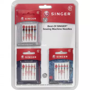 Aiguilles Best-Of SINGER lot A5 - aiguilles universelles pour machine à coudre, 5 pièces, tailles 70/10, 80/12, 90/14