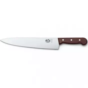 Couteau de chef Victorinox Wood 22 cm, lame en acier inoxydable, manche en bois, marron (5.2000.22G)
