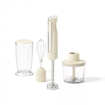 Mixeur plongeant Guzzini Sous Chef avec accessoires, crème (14840004)