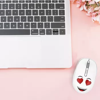INCA Souris sans fil 1200 DPI 3 boutons 2,4 GHz USB-A WEENY Emoji blanche (IWM-245RB)