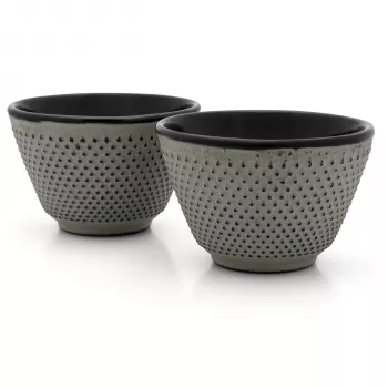 Bredemeijer Tea Cups Jang 78x53mm, Cast Iron, Grey, Set of 2