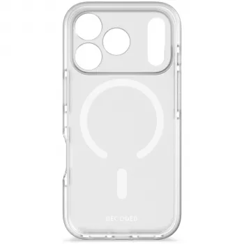 Coque arrière transparente DropTec Decoded pour iPhone 17 Pro, Frosted White, compatible MagSafe