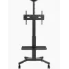 Vision VFM-F26W Mobile Display Floor Stand - Height Adjustment for One Person - Steel Stand Fits 55-100 inch Displays with VESA up to 800x600 - Crank Handle Height Adjustment - Tilt Adjustment - Large Shelf for Laptop or Videobar Included