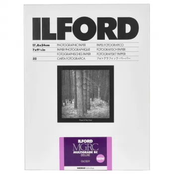 Papier noir et blanc à contraste variable ILFORD MG RC Deluxe 18x24 cm brillant, 25 feuilles