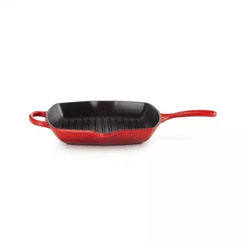 Poêle grill carrée en fonte Le Creuset 26 cm rouge cerise