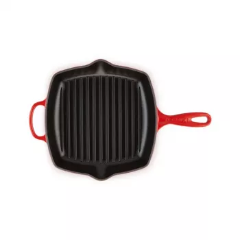 Poêle grill carrée en fonte Le Creuset 26 cm rouge cerise