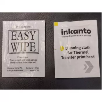Lingettes de nettoyage Armor INKANTO pour tête d'impression thermique - 100 sachets scellés individuellement