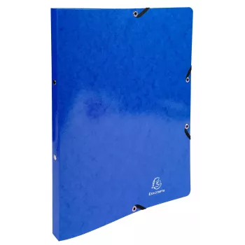 Classeur à anneaux Exacompta Iderama A4, 2 anneaux 15 mm, fermeture élastique, bleu foncé (8701589)