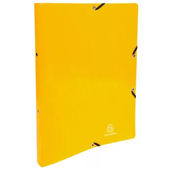 Classeur à anneaux Exacompta Iderama A4, 2 anneaux 15 mm, fermeture élastique, jaune (8701597)