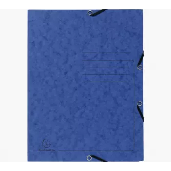 Chemise à élastique Exacompta Colorspan A4 bleu 355 g/m² 3 rabats avec élastique
